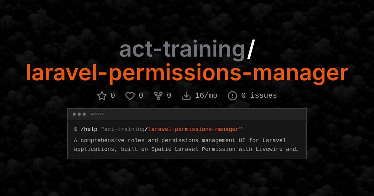 act-training/laravel-permissions-manager