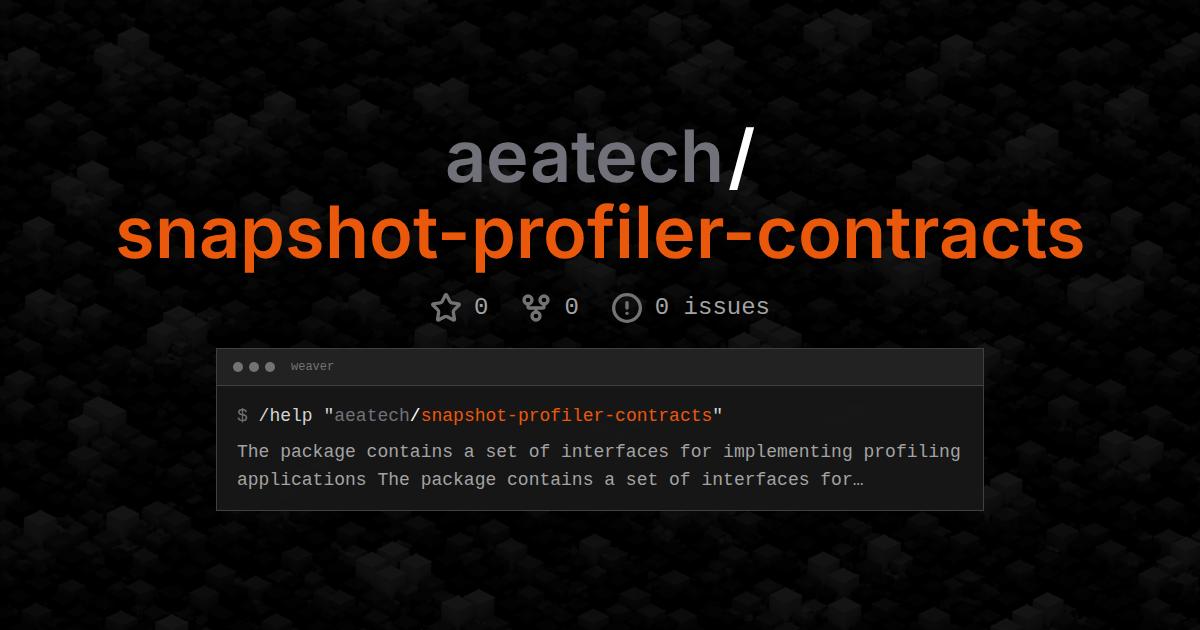 aeatech/snapshot-profiler-contracts