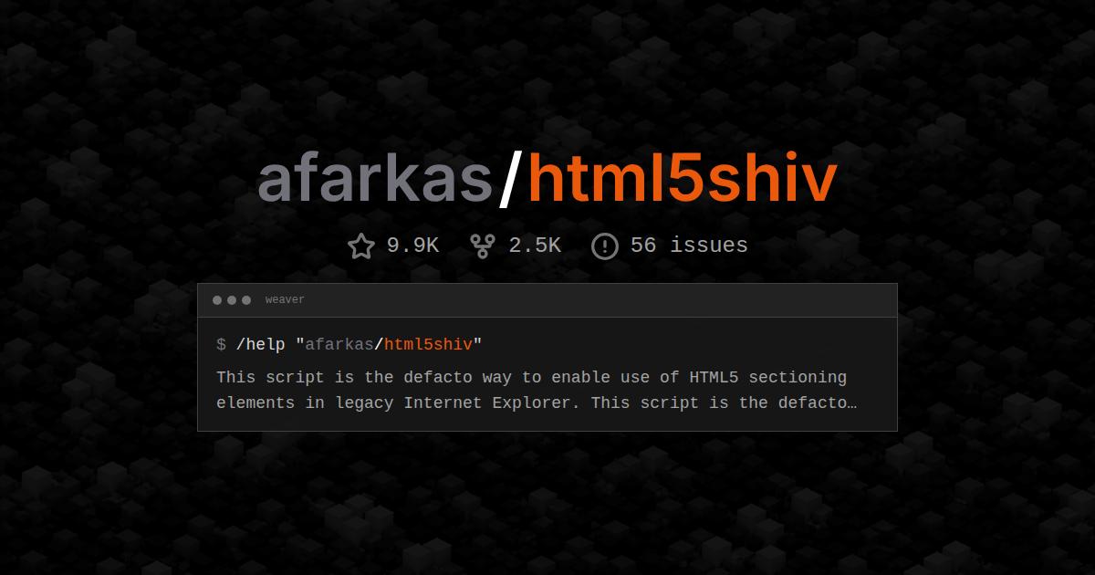 afarkas/html5shiv