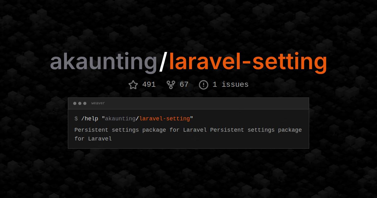 akaunting/laravel-setting