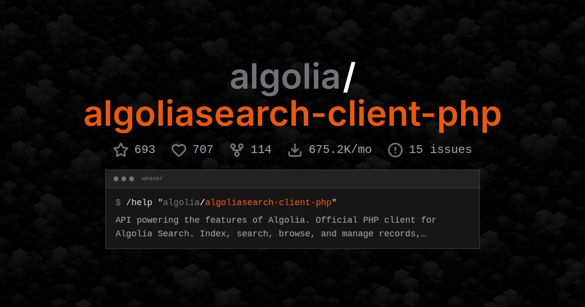 algolia/algoliasearch-client-php