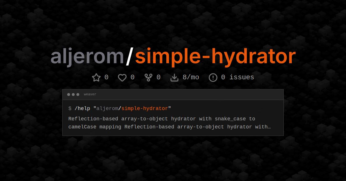 aljerom/simple-hydrator