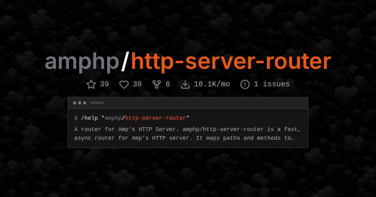 amphp/http-server-router