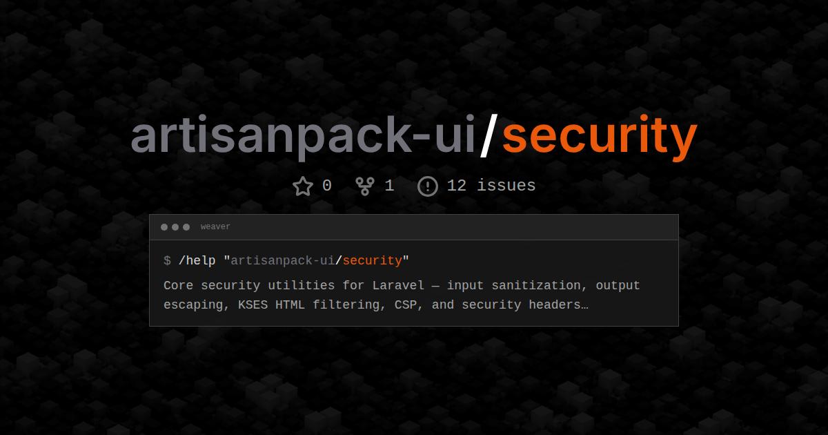 artisanpack-ui/security