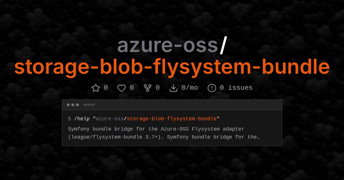 azure-oss/storage-blob-flysystem-bundle