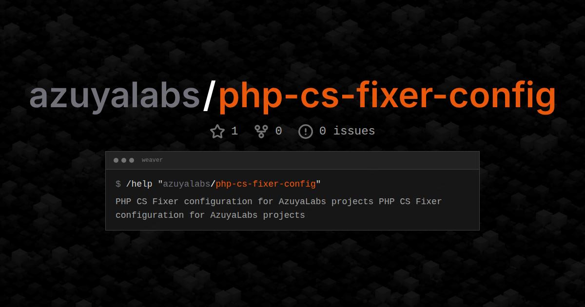 azuyalabs/php-cs-fixer-config