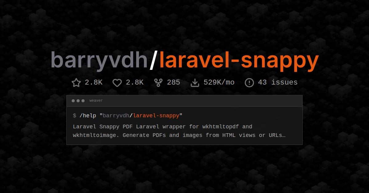 barryvdh/laravel-snappy