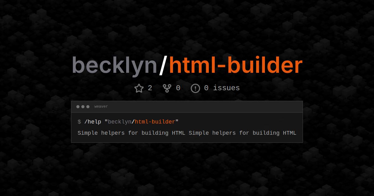 becklyn/html-builder