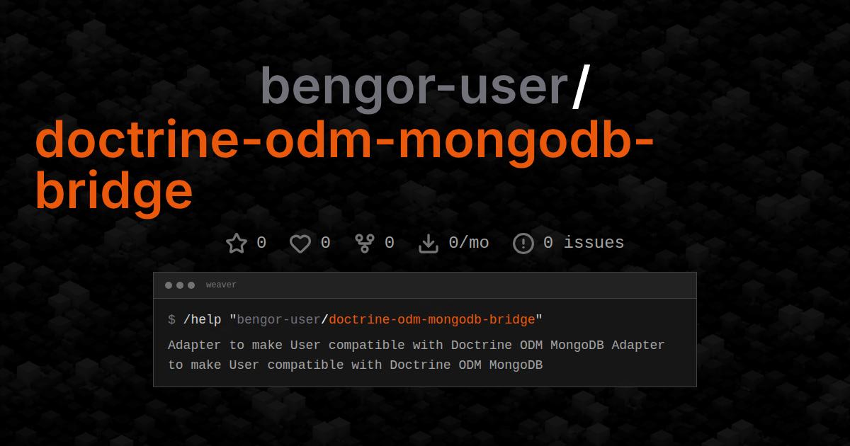 bengor-user/doctrine-odm-mongodb-bridge