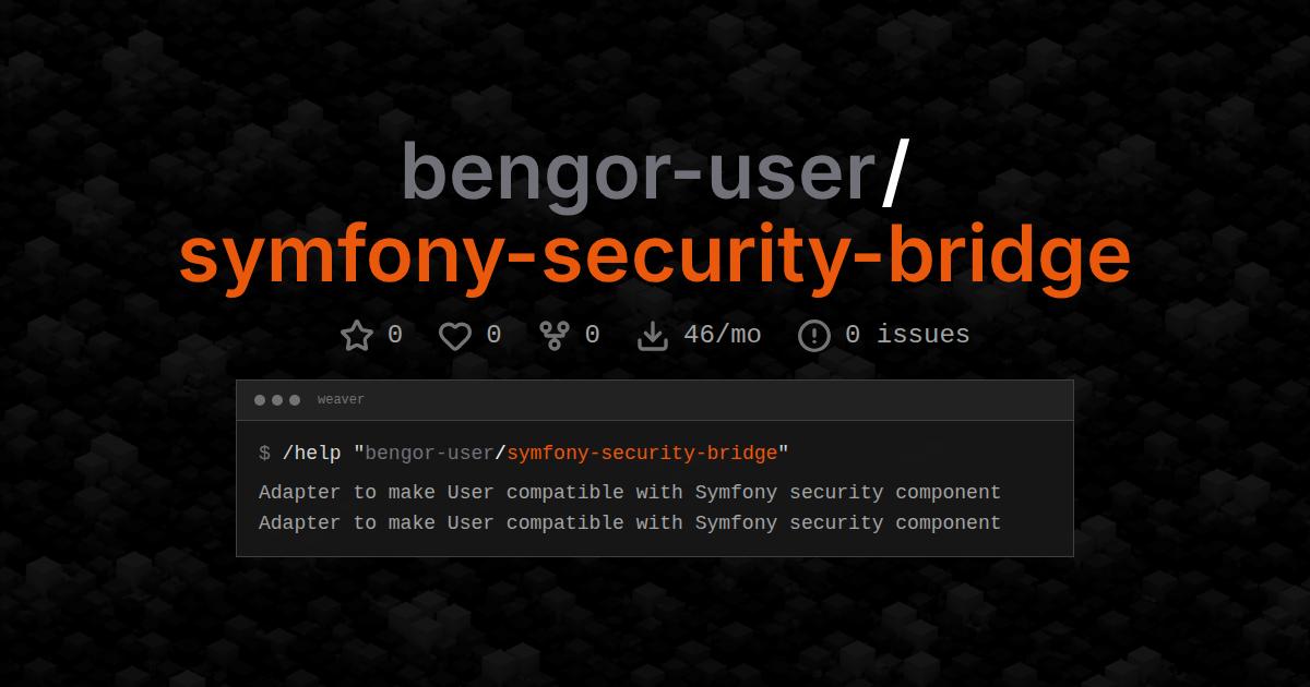 bengor-user/symfony-security-bridge