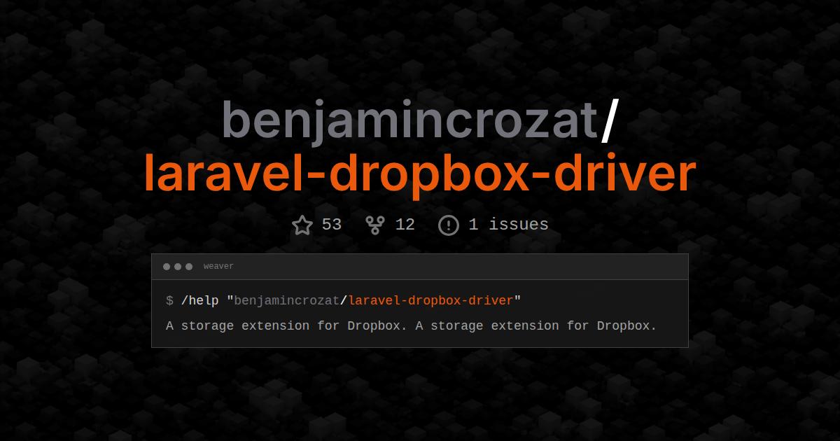 benjamincrozat/laravel-dropbox-driver