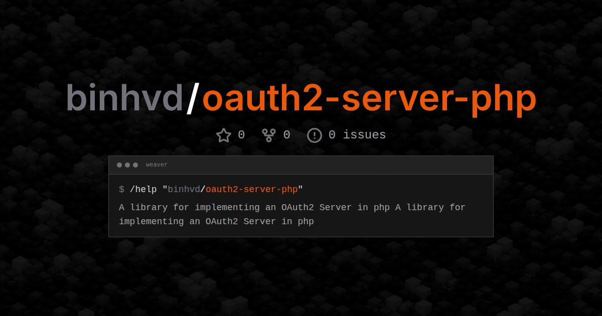 binhvd/oauth2-server-php