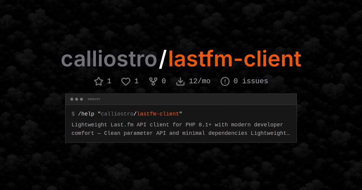 calliostro/lastfm-client