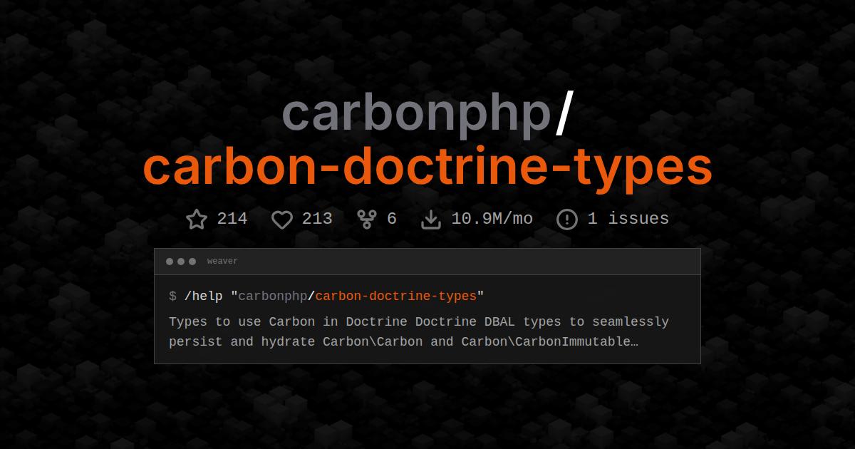 carbonphp/carbon-doctrine-types