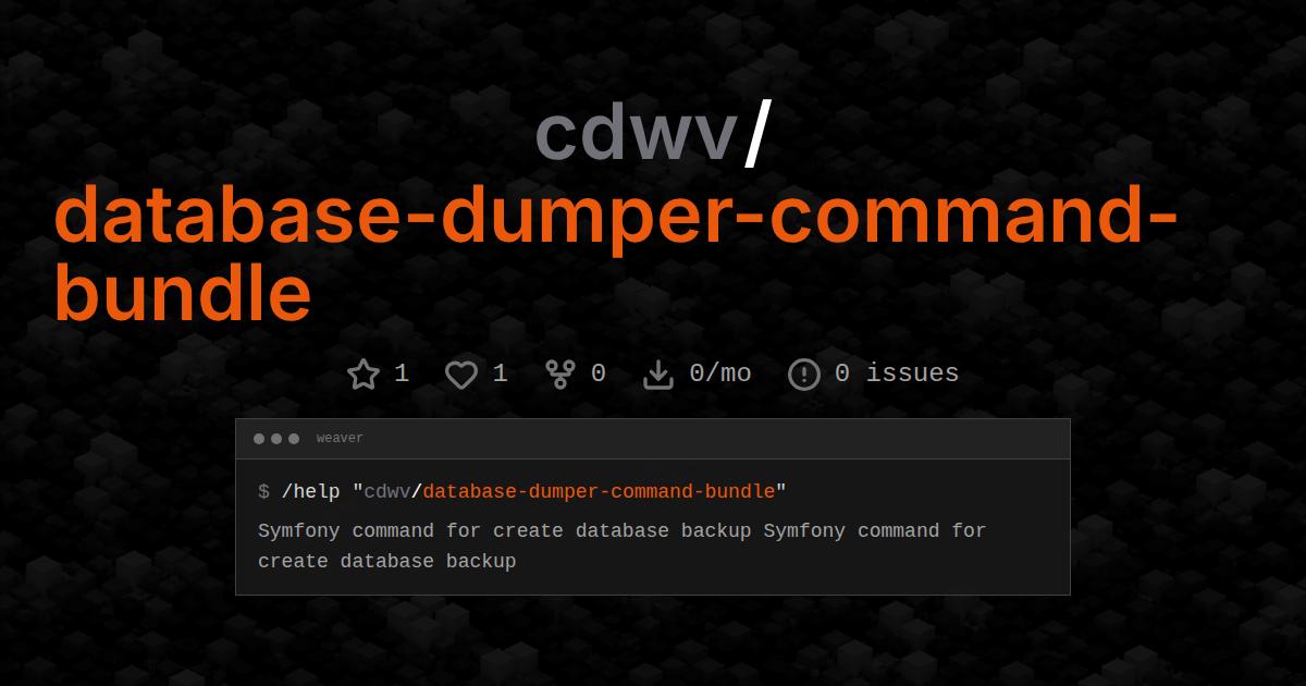cdwv/database-dumper-command-bundle