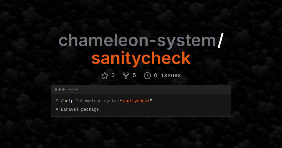 chameleon-system/sanitycheck