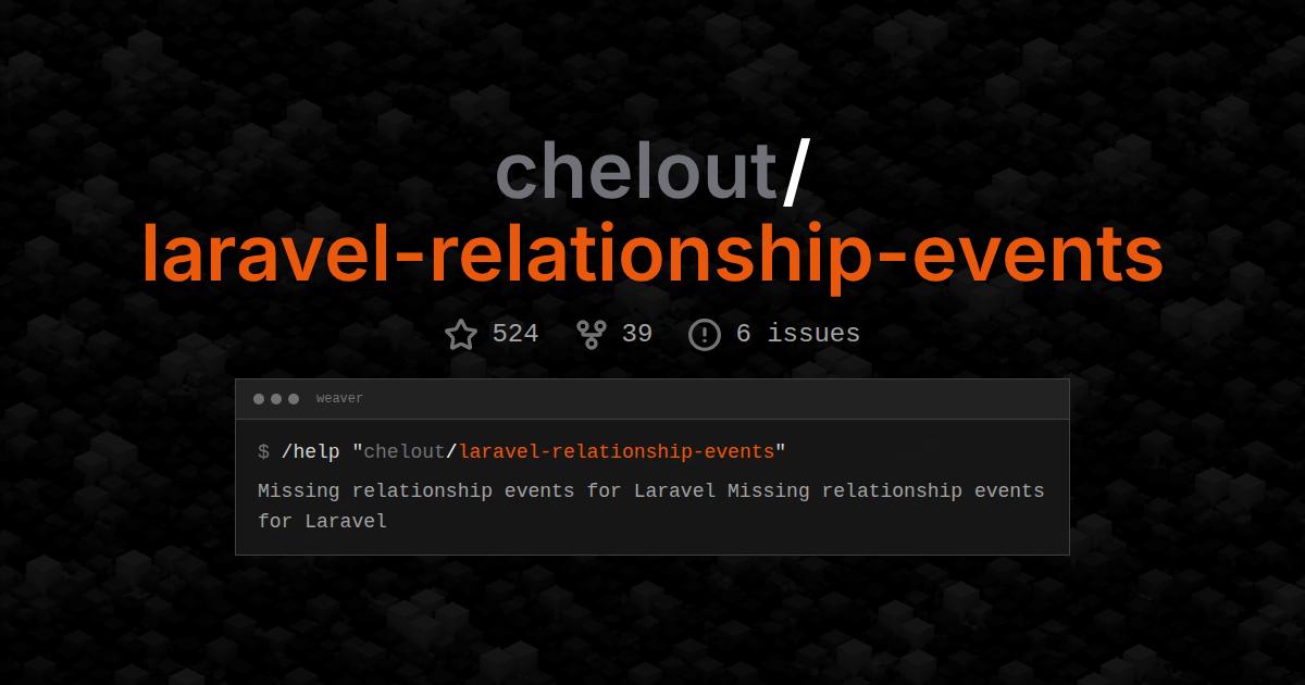 chelout/laravel-relationship-events