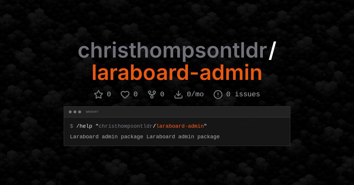 christhompsontldr/laraboard-admin
