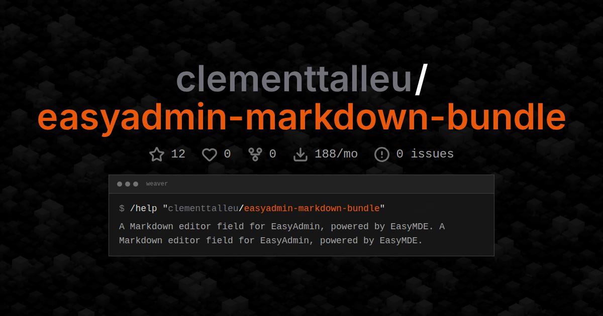clementtalleu/easyadmin-markdown-bundle