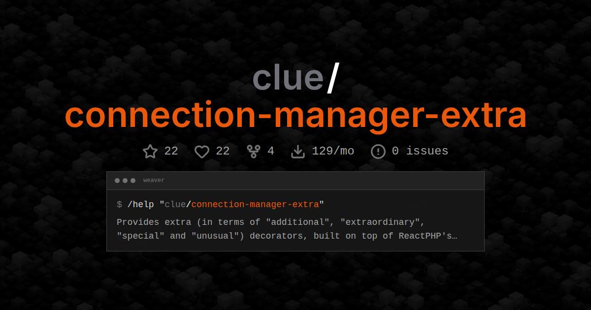 clue/connection-manager-extra