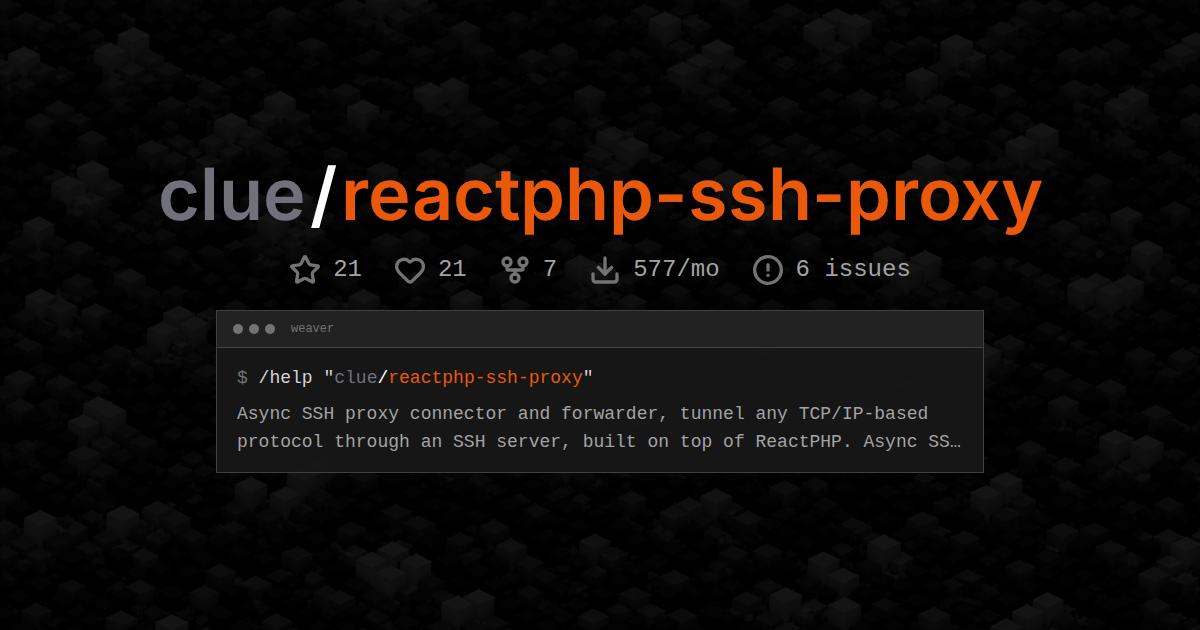 clue/reactphp-ssh-proxy