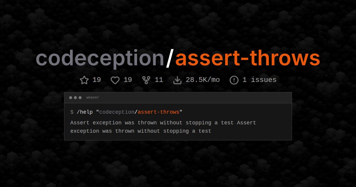 codeception/assert-throws