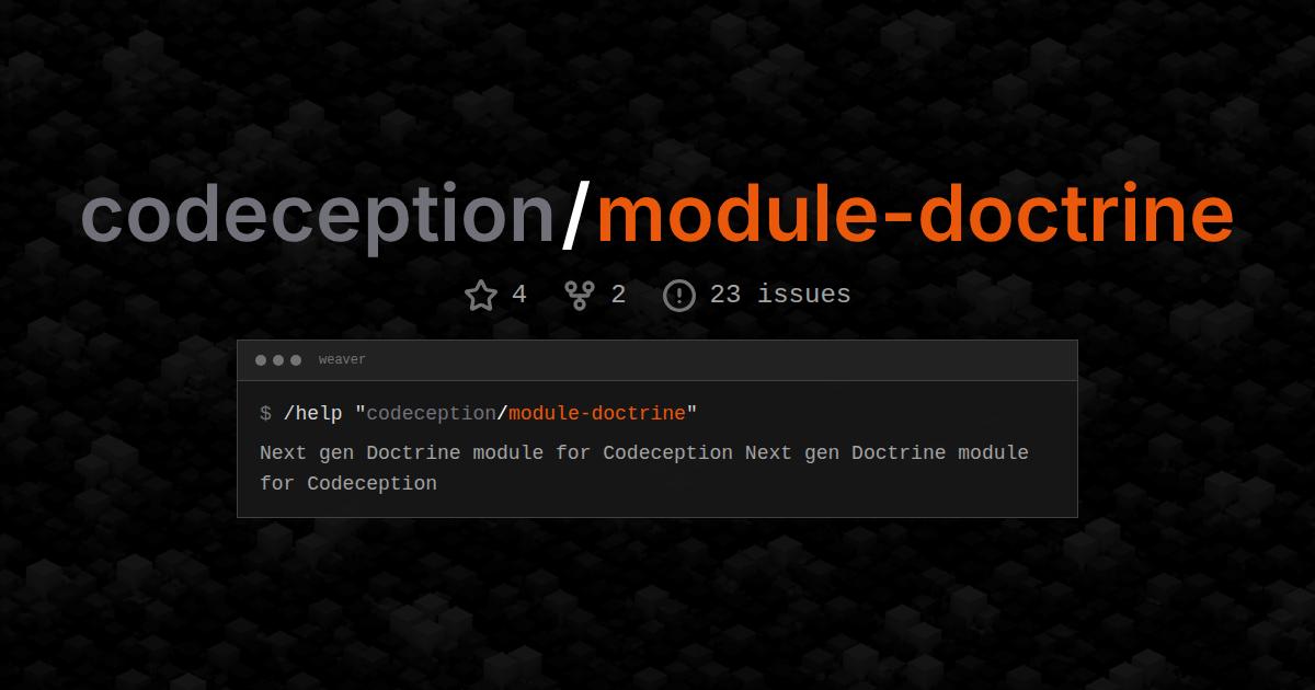 codeception/module-doctrine