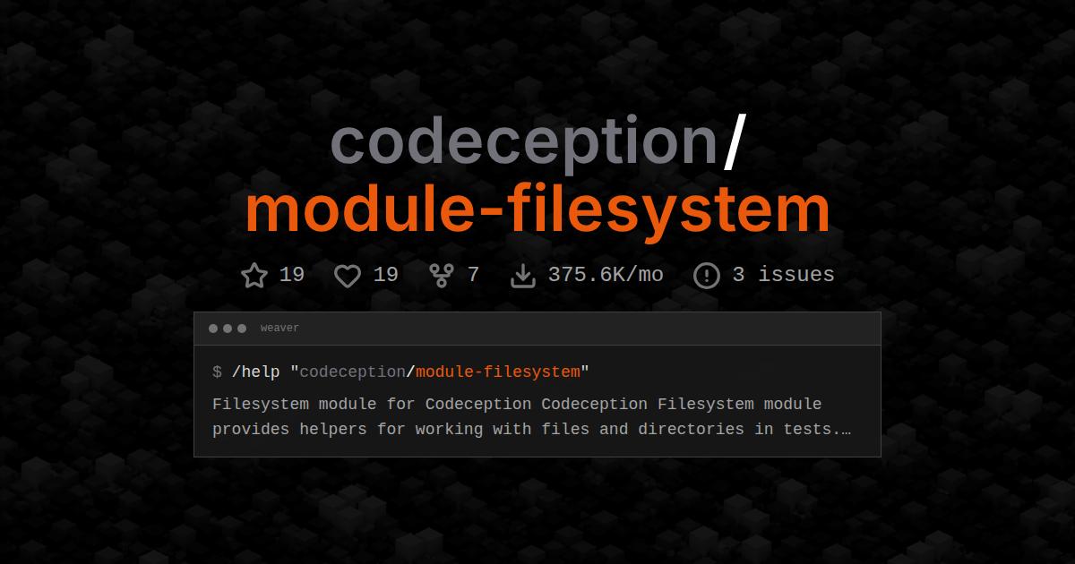 codeception/module-filesystem