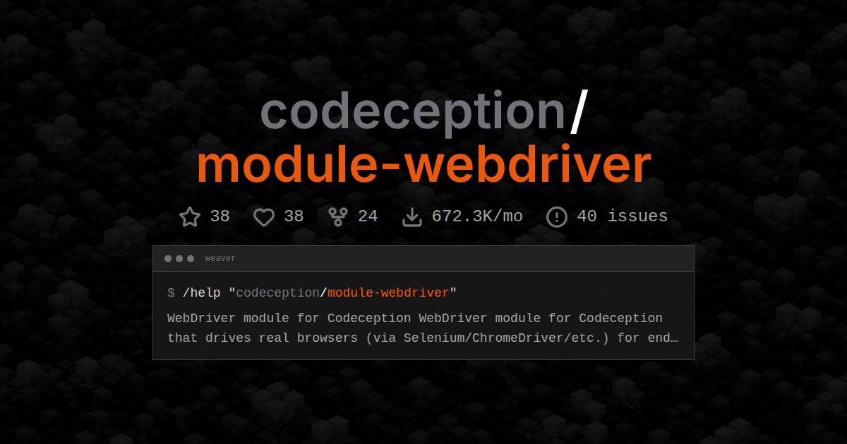 codeception/module-webdriver