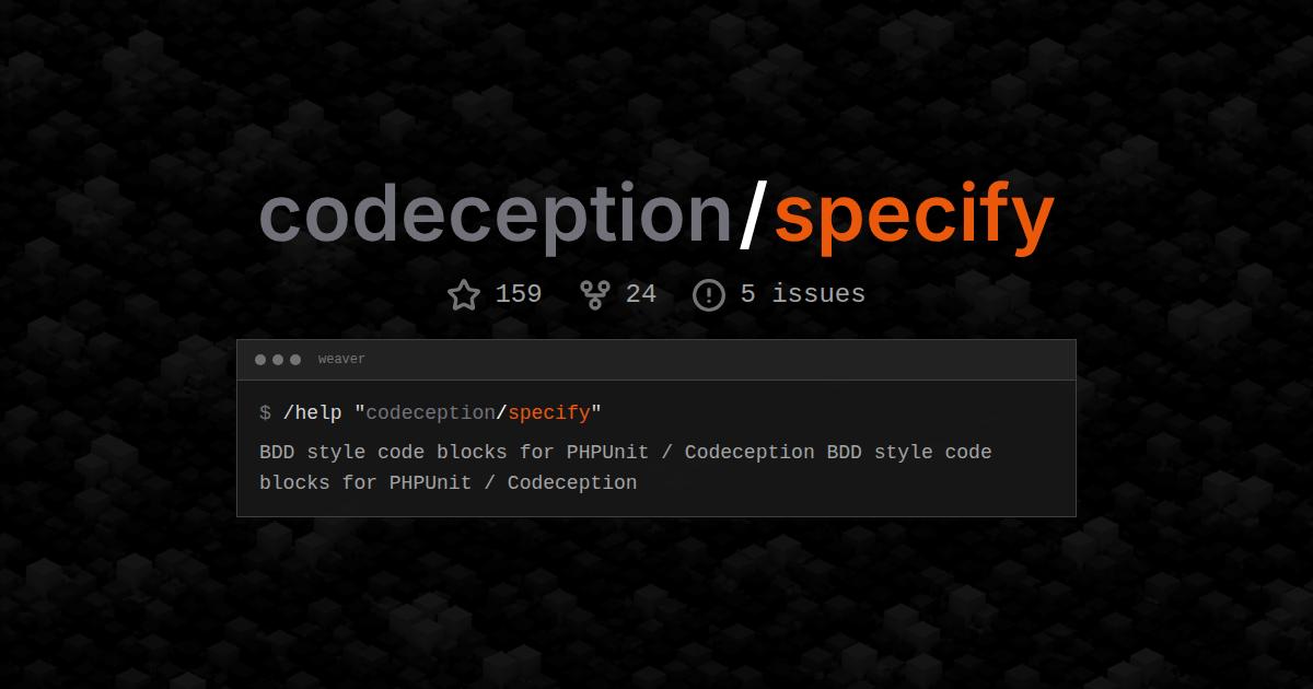 codeception/specify