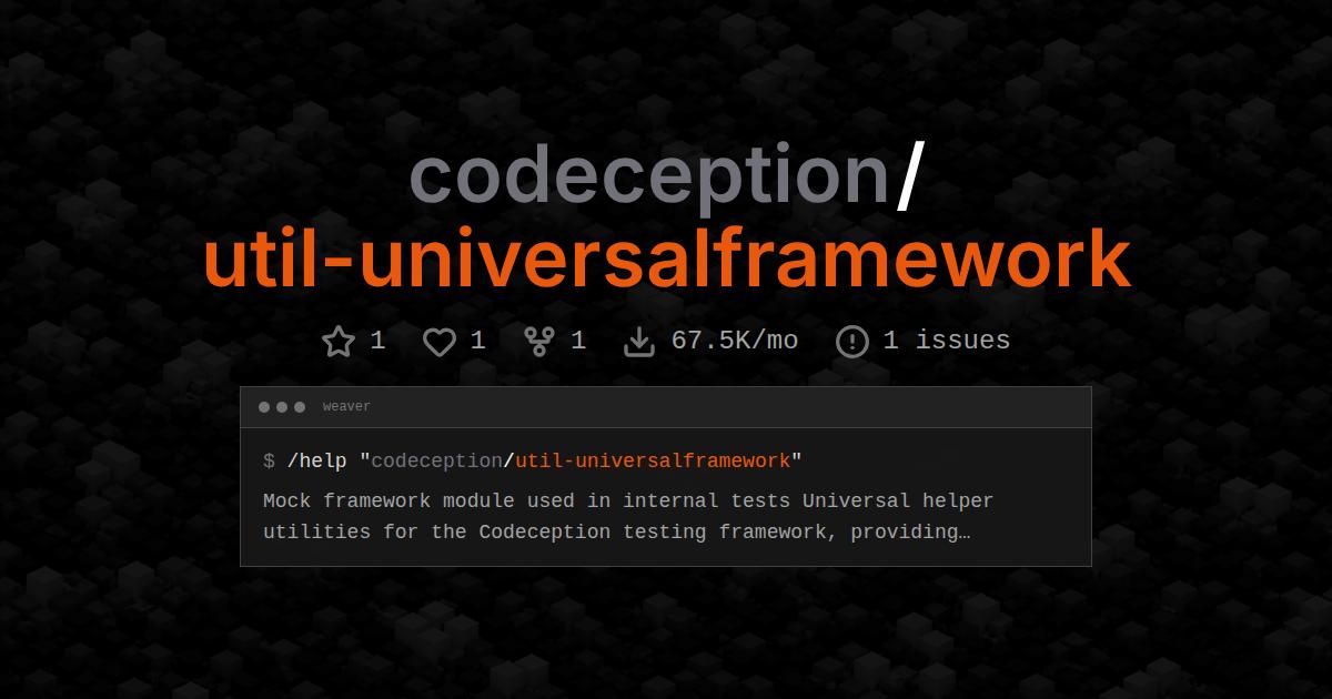 codeception/util-universalframework