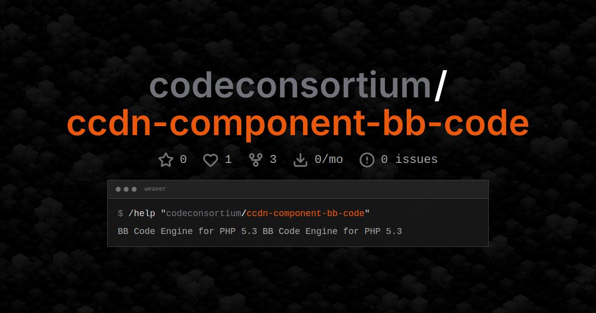 codeconsortium/ccdn-component-bb-code