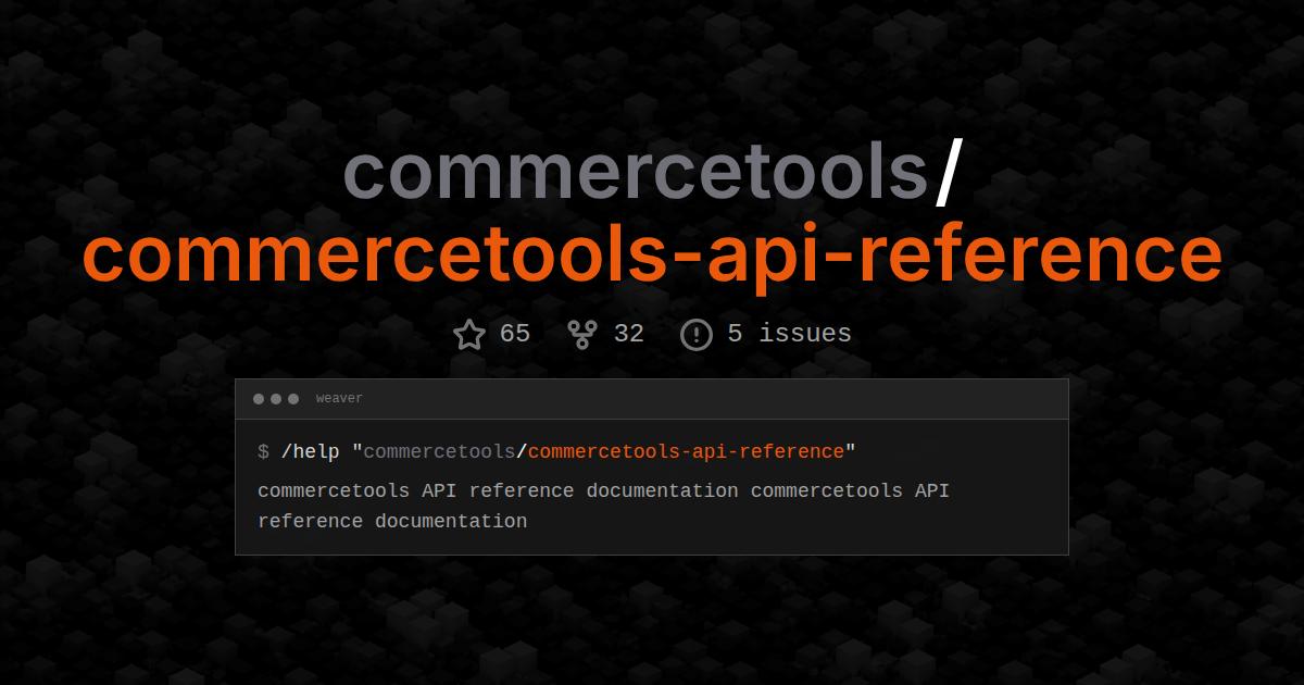 commercetools/commercetools-api-reference