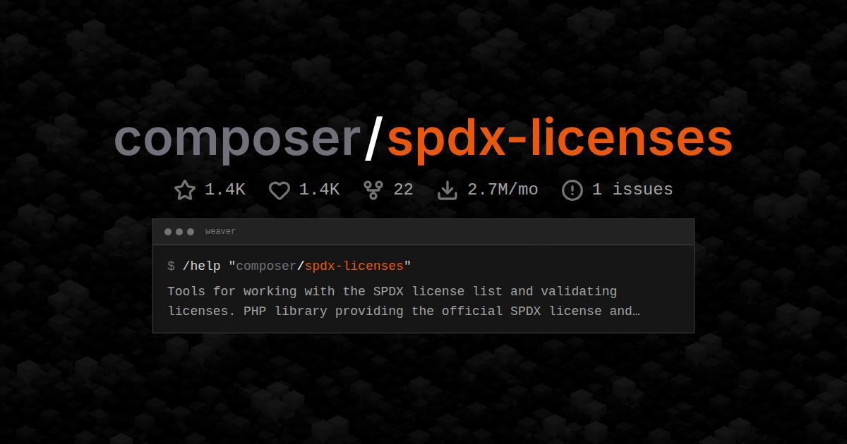 composer/spdx-licenses