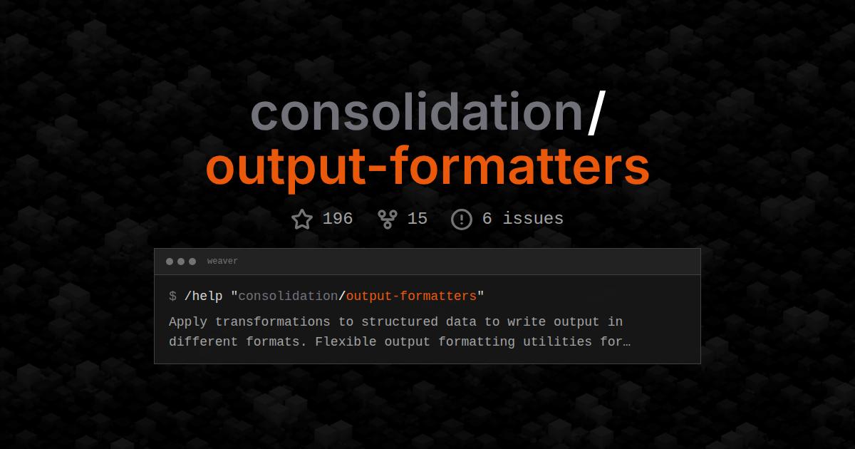 consolidation/output-formatters