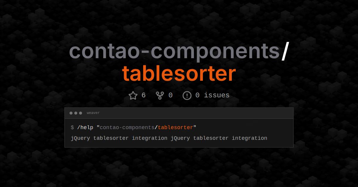 contao-components/tablesorter