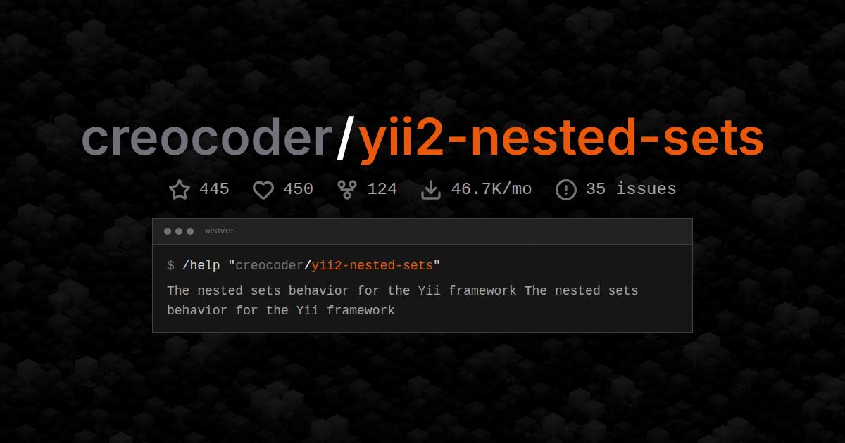 creocoder/yii2-nested-sets
