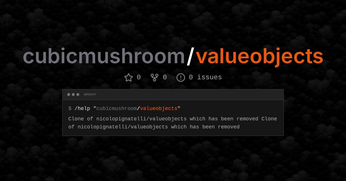 cubicmushroom/valueobjects