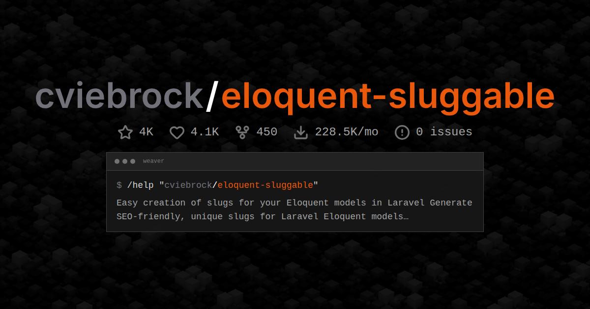 cviebrock/eloquent-sluggable