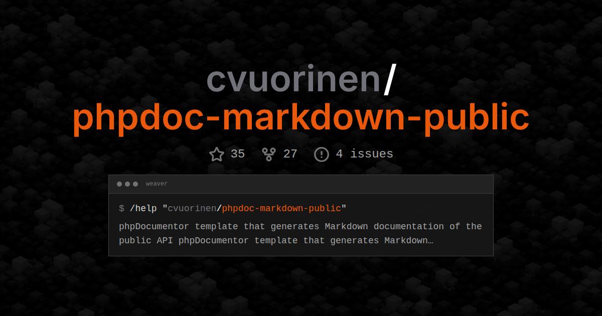 cvuorinen/phpdoc-markdown-public