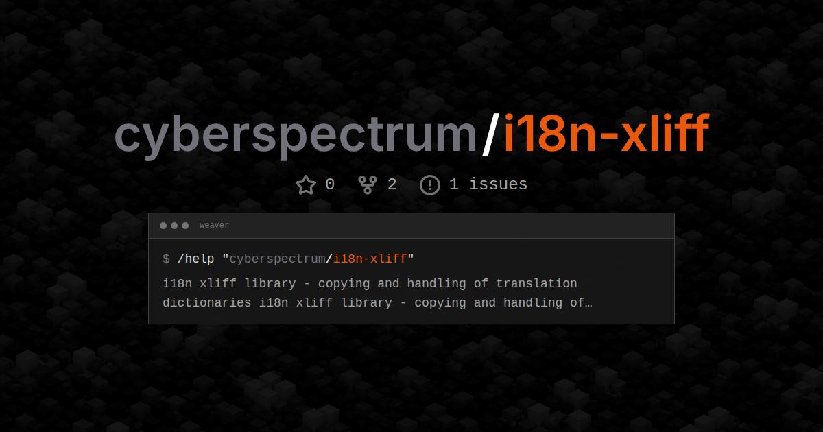 cyberspectrum/i18n-xliff