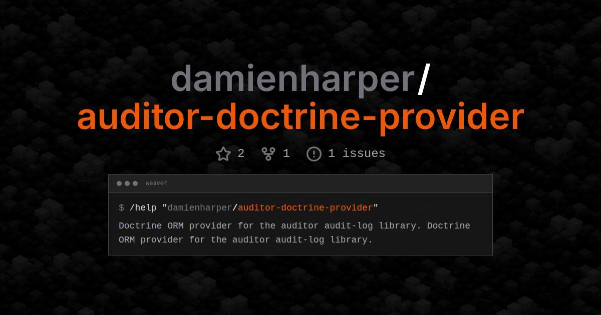 damienharper/auditor-doctrine-provider