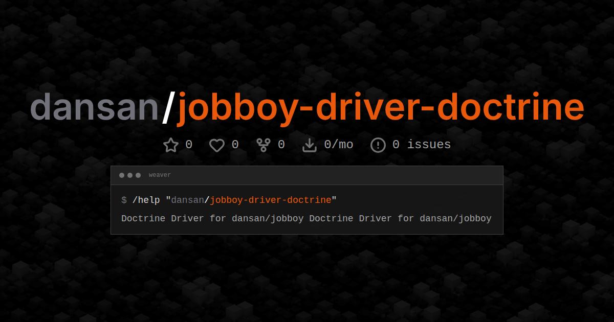 dansan/jobboy-driver-doctrine