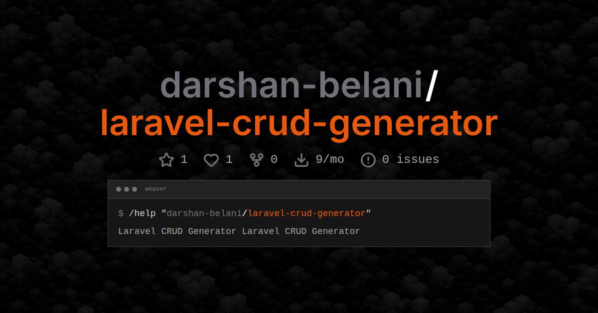 darshan-belani/laravel-crud-generator