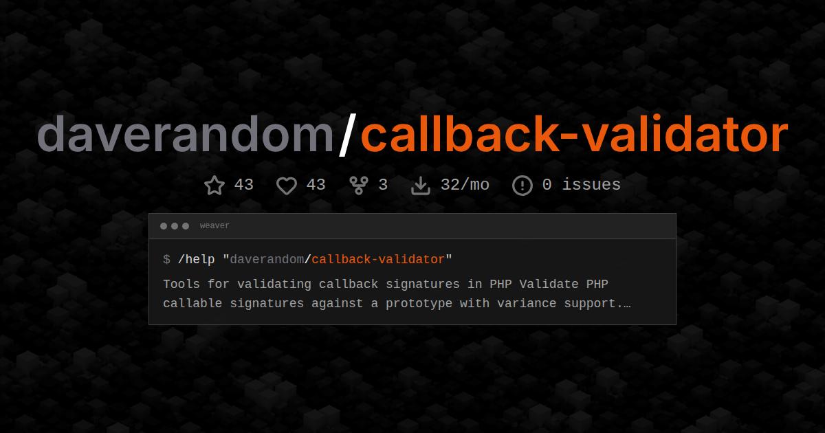 daverandom/callback-validator