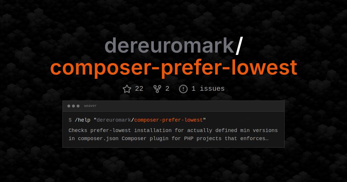 dereuromark/composer-prefer-lowest