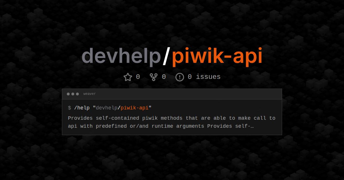 devhelp/piwik-api