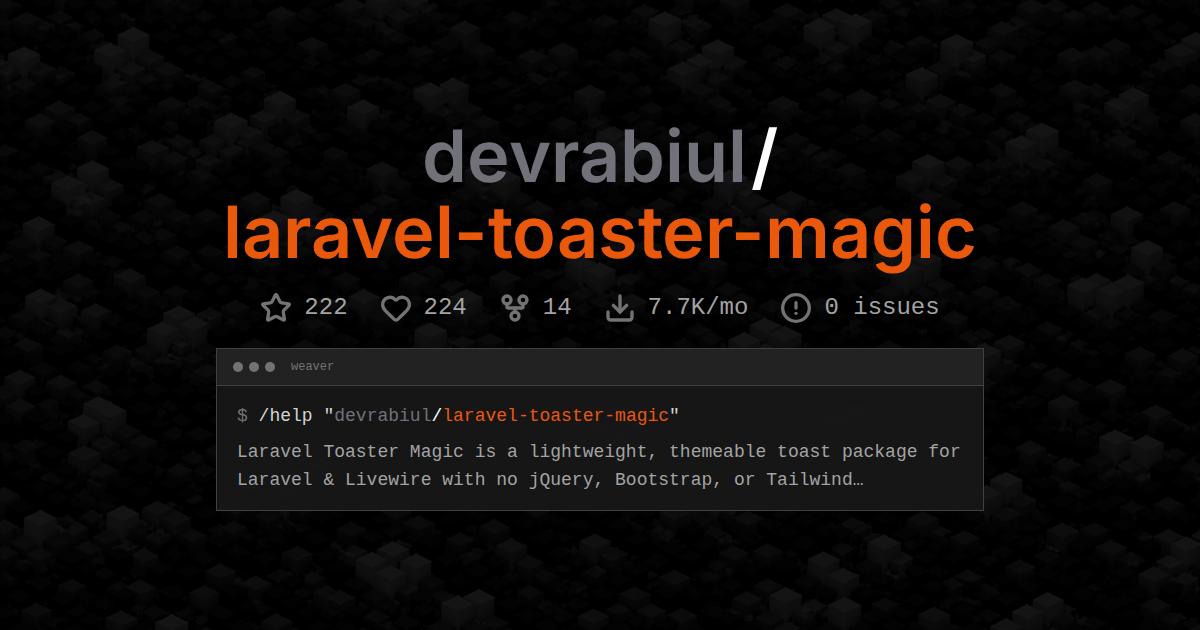 devrabiul/laravel-toaster-magic