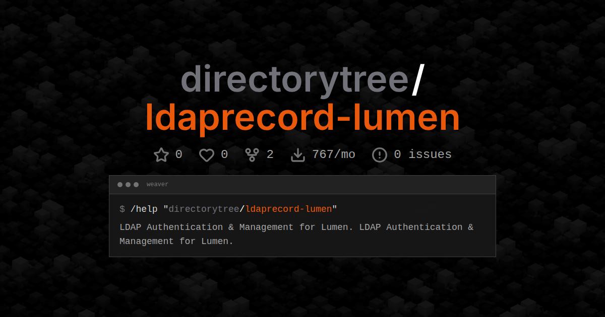directorytree/ldaprecord-lumen