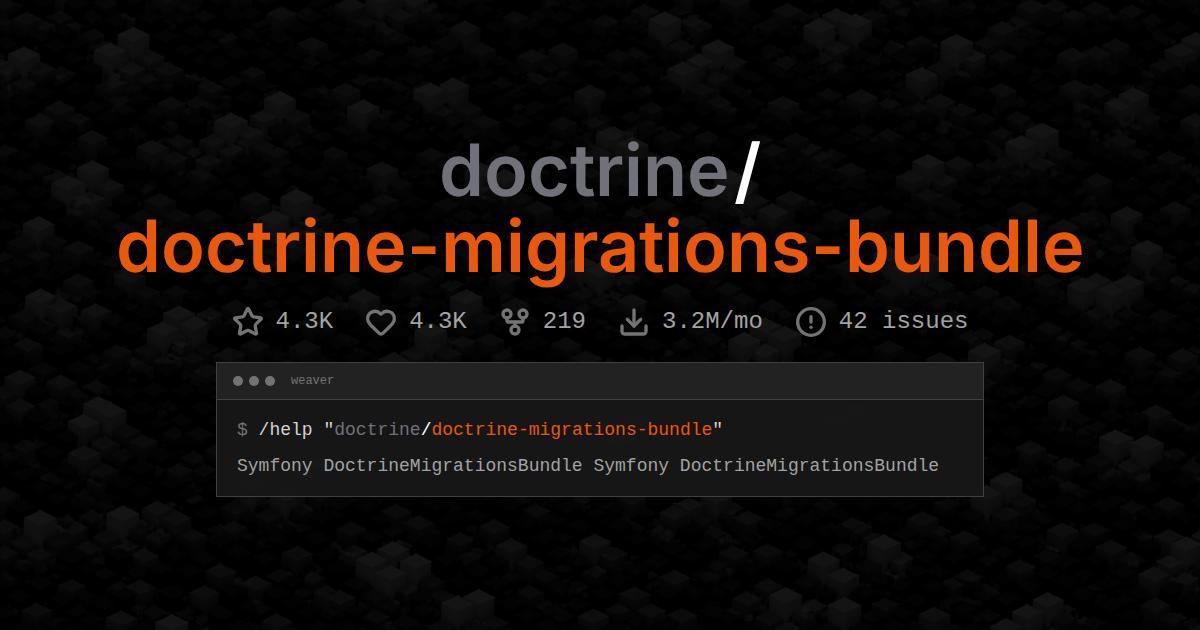 doctrine/doctrine-migrations-bundle